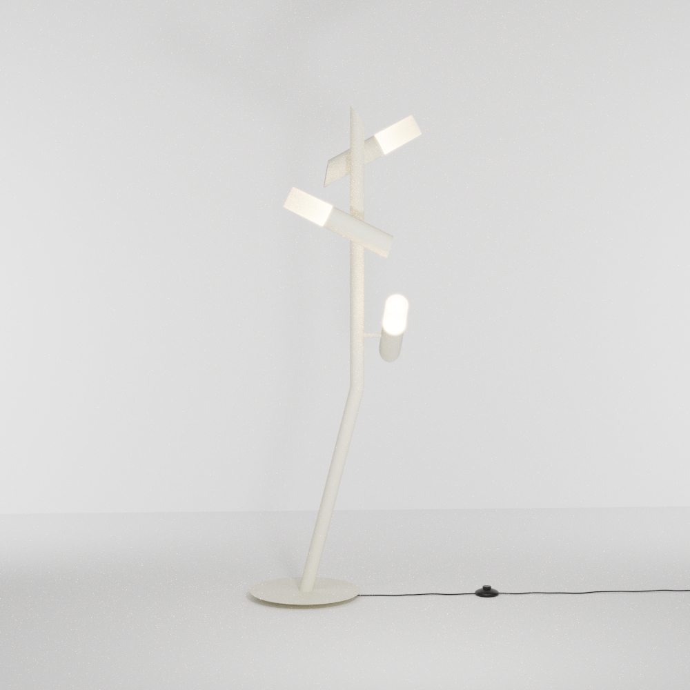 Luminária de Piso Golden Art Taq 3L Mini Dicróica 1410x500mm C2422PI (Designer Tadeu Omae)