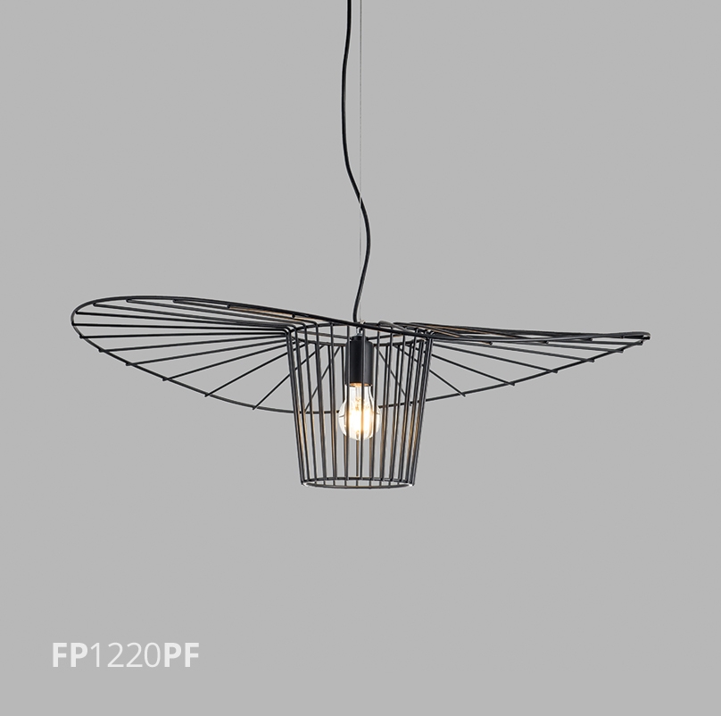 Pendente Flavo Filo Metal Preto Fosco 1L E27 Ø800X220mm FP1220PF