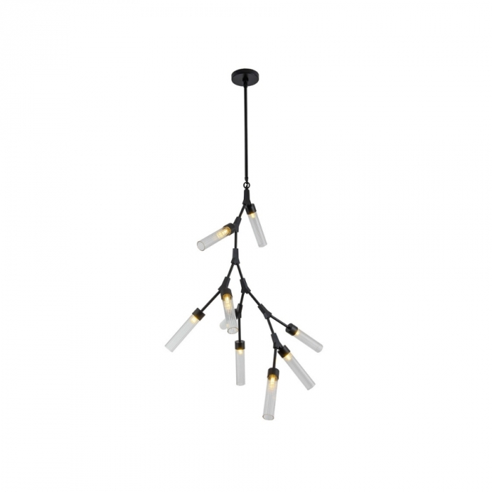 Pendente Flavo Rami Metal Preto Fosco 9L G9 Ø900X1200mm FP1180PF