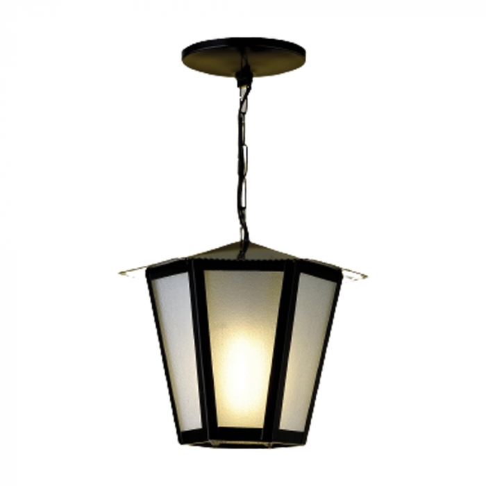 Pendente Ideal Colonial Aço Fosfatizado e Vidro Transparente 1L E27 360X260X260mm L-3-C VT