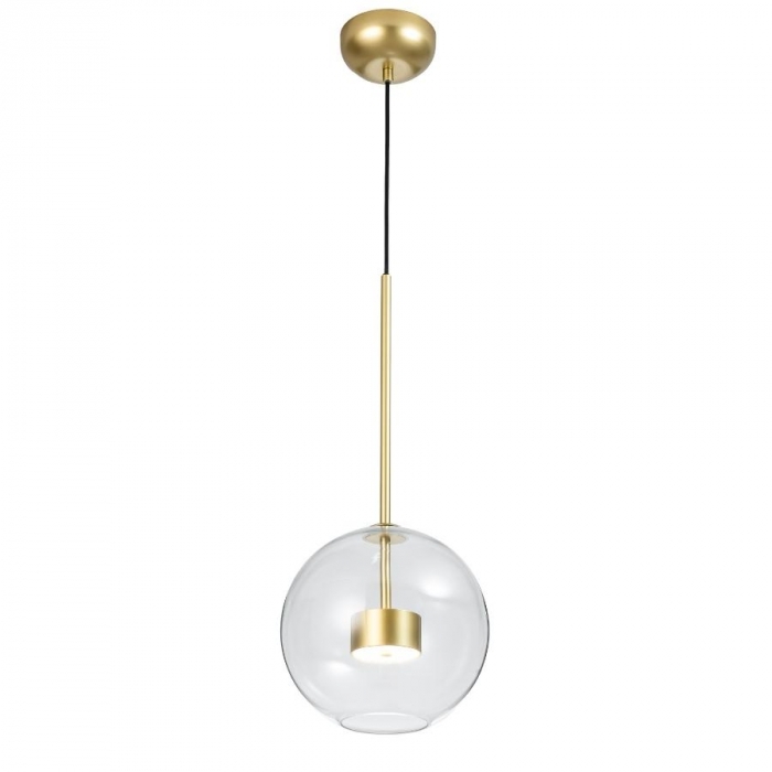 Pendente Flavo Vetri Metal Dourado Fosco Vidro Âmbar 6 watts 3000K Ø250X240mm FP1115DFA