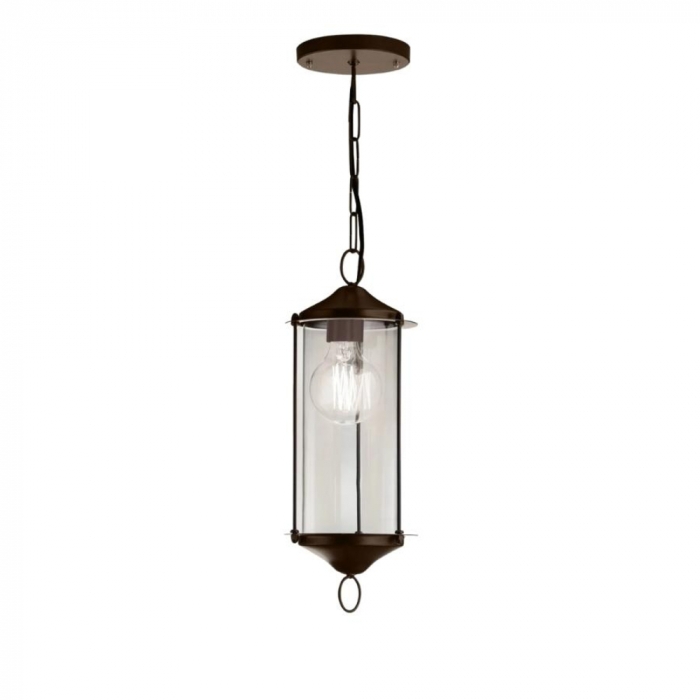 Pendente Ideal Munich Alumínio e Vidro Transparente 1L E27 Ø160x640mm 740 VT
