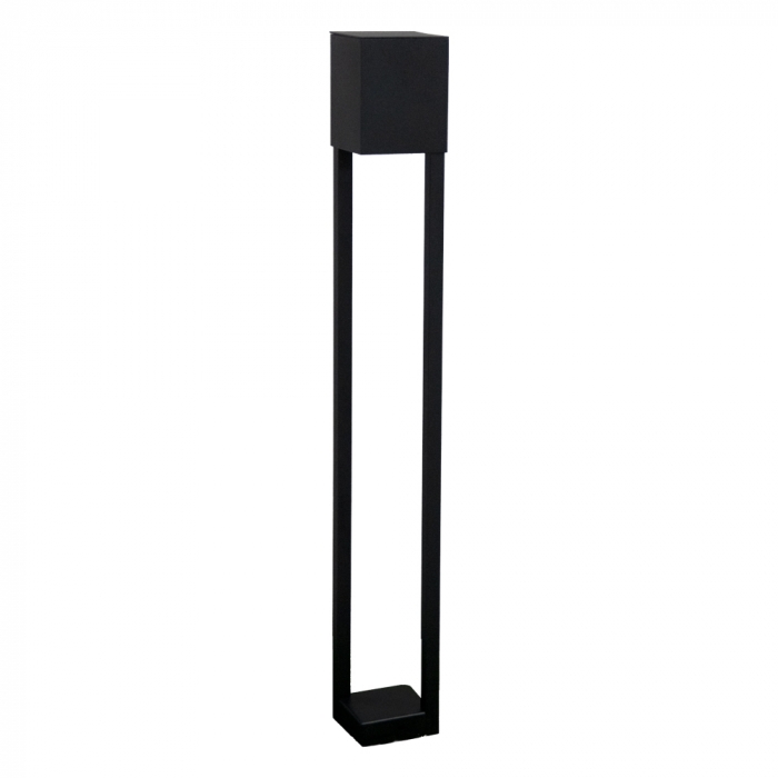 Poste Balizador Ideal Retangular Externo Alumínio 1L GU10 600X76X76mm PA-406