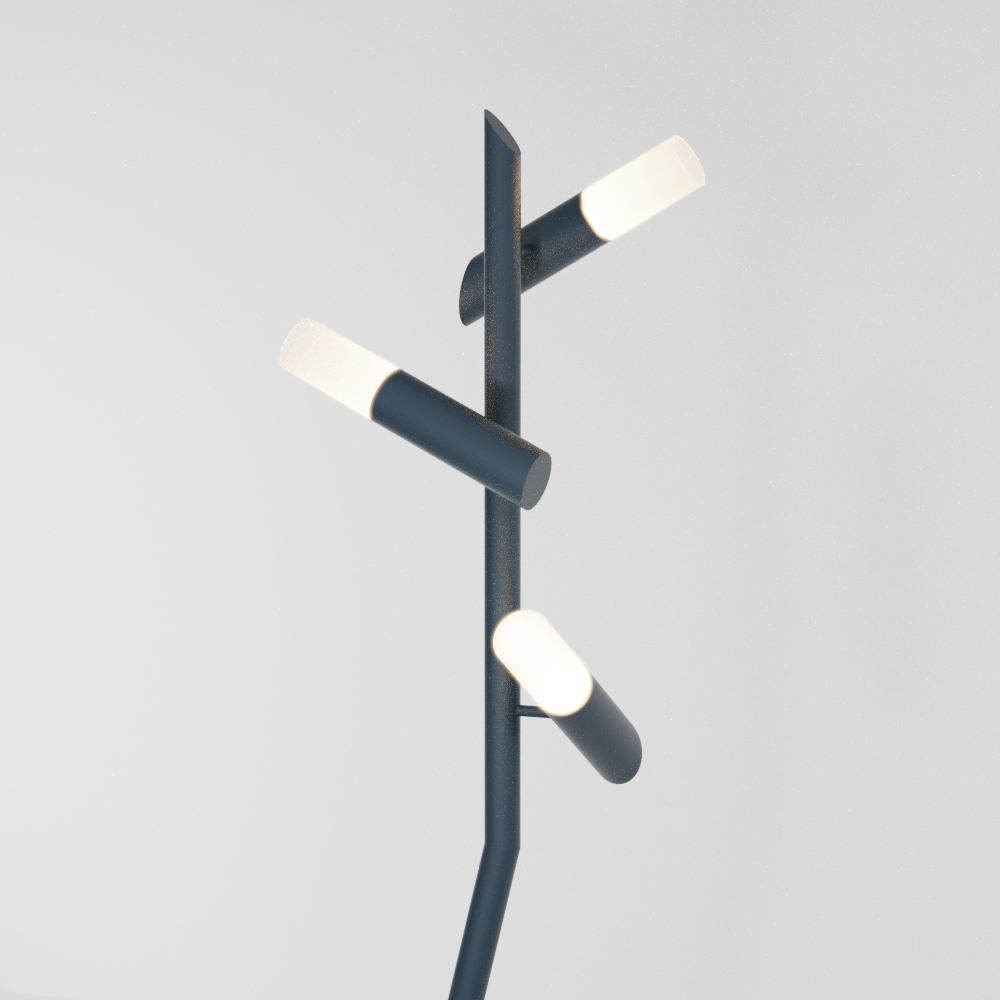 Luminária de Piso Golden Art Taq 3L Mini Dicróica 1410x500mm C2422PI (Designer Tadeu Omae)