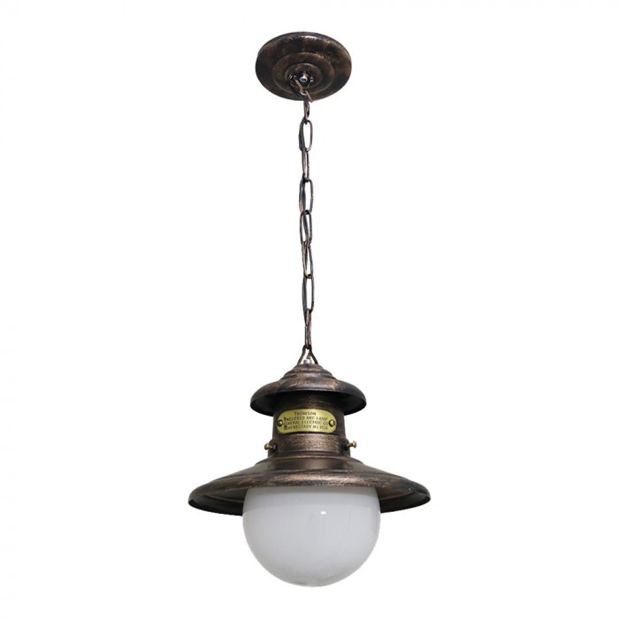 Pendente Ideal SP Antigo Alumínio e Vidro 1L E27 Ø250x490mm 1154