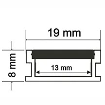 Perfil Embutir Alpertone Solo 19x8mm (Barra 2 metros) 908A2L / 908B2L / 908P2L