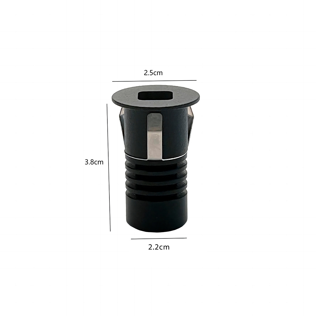Mini Embutido Nordecor Domy Nam Redondo 1 watts 3000K Preto IRC90 Bivolt Ø25x38x22mm 6524