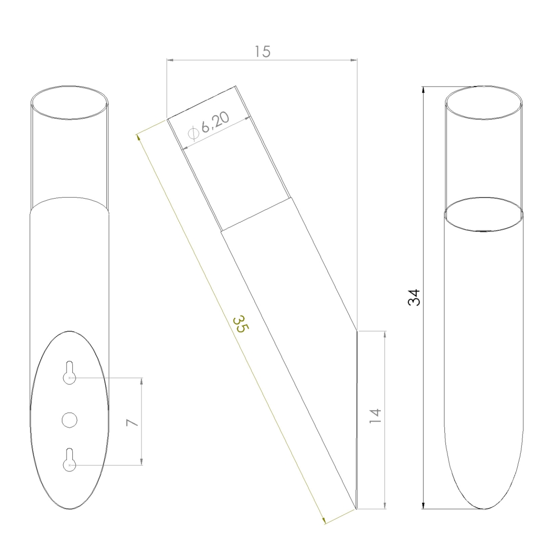 Arandela Golden Art Taq 1L Mini Dicróica 340x62x150mm P2422PI (Designer Tadeu Omae)