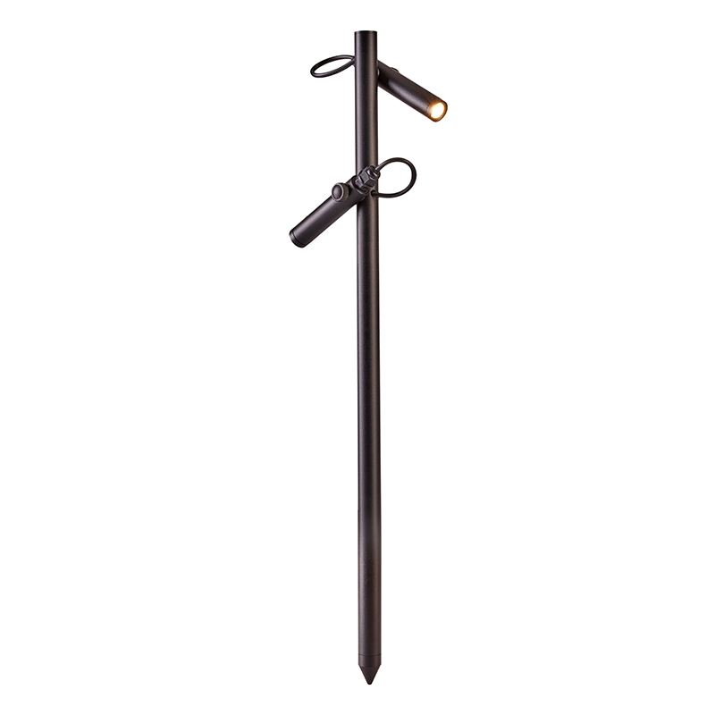 Mini Espeto Nordecor Kewe Preto 2x 1 watt 3000K IP67 36° Bivolt 400mm 6598
