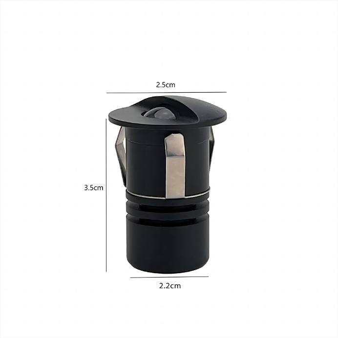 Mini Embutido Nordecor Romi Redondo 1 watts 3000K Preto IP65 Ø25x35x22mm IRC90 Bivolt 2840