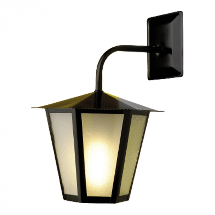 Arandela Ideal Colonial Sextavada Média Aço Fosfatizado e Vidro Transparente 1L E27 340x260x285mm L-3-B VT
 
