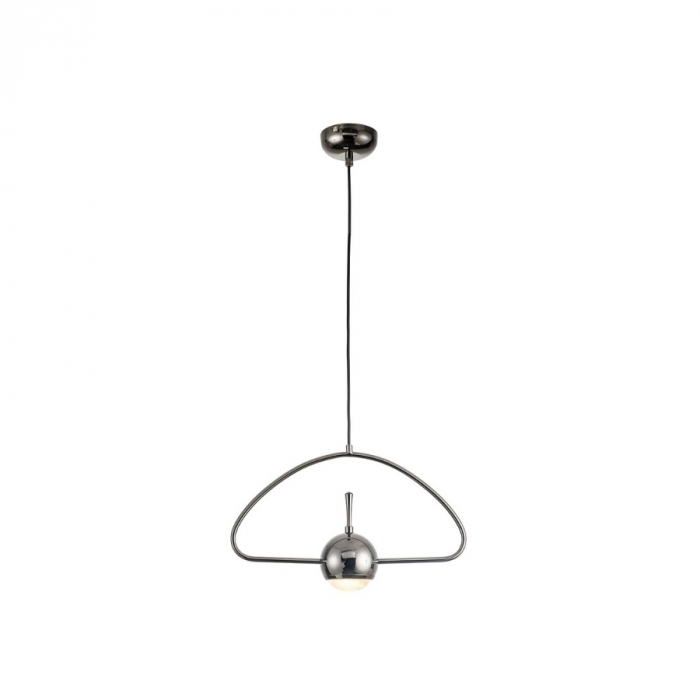 Pendente Flavo Anelli Metal Preto Perolizado e Difusor em Vidro 5 watts 3000K 255X400X100mm FP1160PP