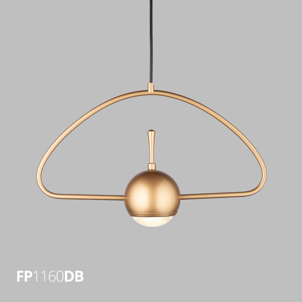 Pendente Flavo Anelli Metal Dourado e Difusor em Vidro 5 watts 3000K 250X400X100mm FP1160DB