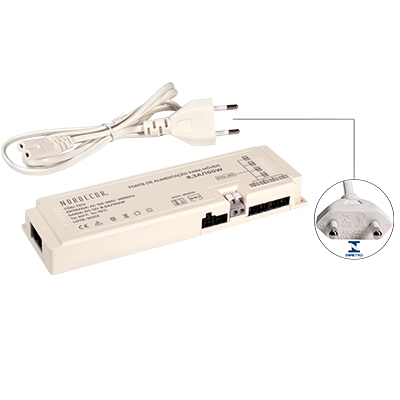 Fonte 12V Nordecor para Móveis 8,3A 100 watts Bivolt IP20 187x55x20mm 7212