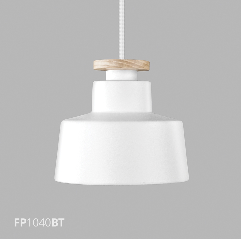 Pendente Flavo Disegno Branco Madeira Clara 1L GU10 Ø150X132mm FP1040BT
