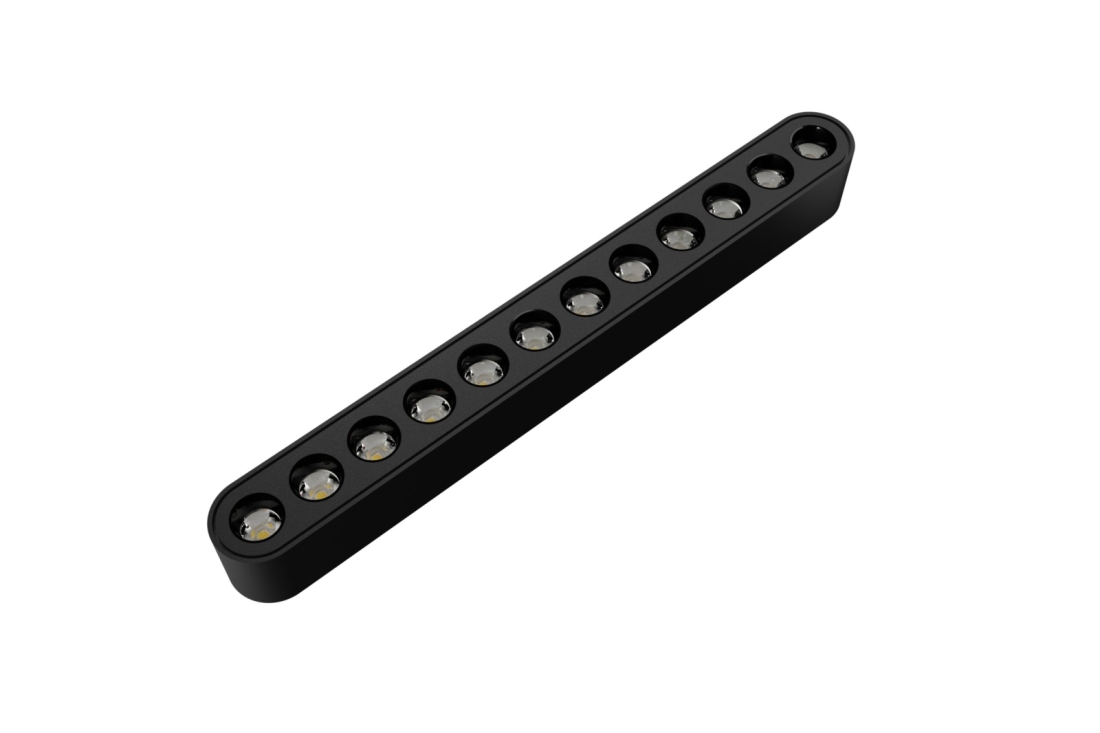 Módulo Magnético Nordecor Kay Pro 12 watts 3000K 24° 48V IRC90 Preto 235x26x26mm 6554