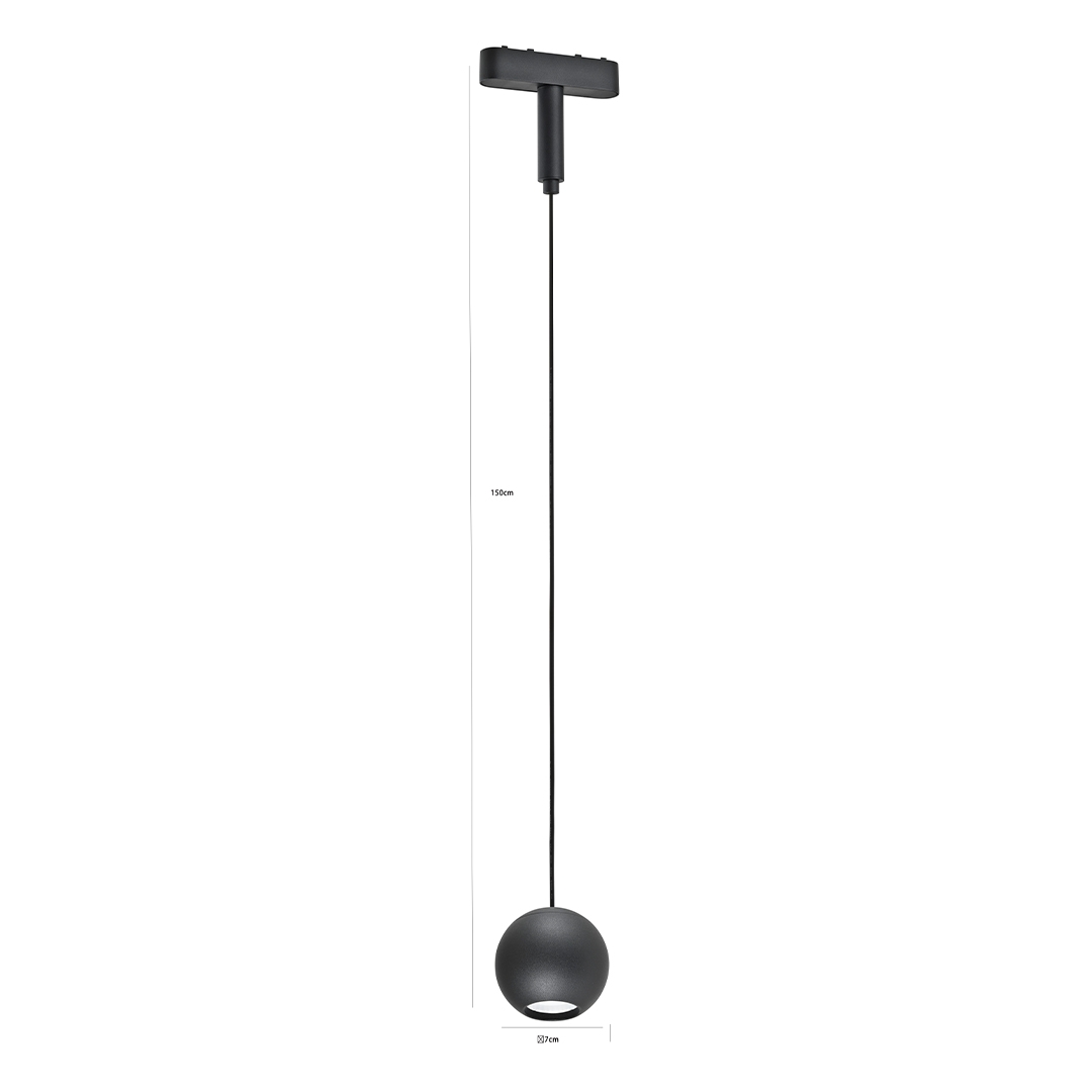 Pendente Magnético Nordecor Kay Tez 8,5 watts 3000K 48V  IRC90 38° Preto Ø70x1500mm 2844