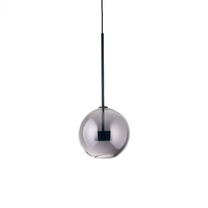 Pendente Flavo Vetri Metal Preto Fosco e Vidro Transparente 6 watts 3000K Ø250X240mm FP1115PF