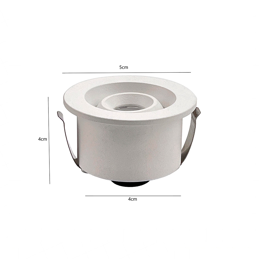 Mini Spot Embutido Nordecor Ollo 3 watts 3000K 15° Branco Ø50x40x45mm IRC90 Bivolt 6542