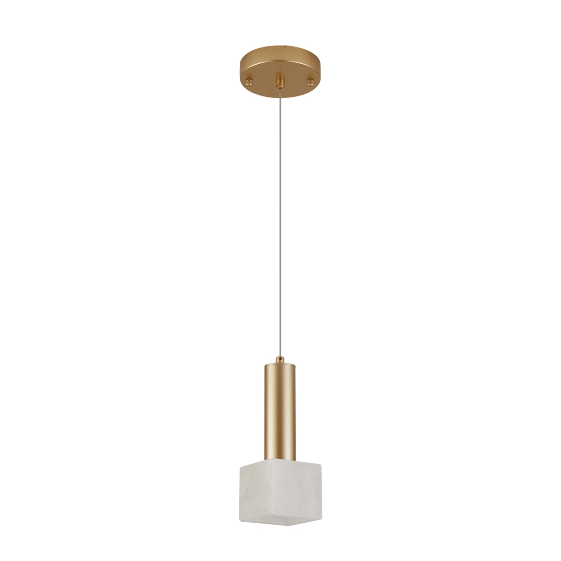 Pendente Nordecor Dufi 1L G9 Ouro Champagne e Mármore IP20 Bivolt 80x80x220mm 2923