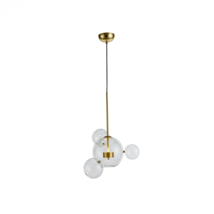 Pendente Flavo Vetri Metal Dourado Fosco Vidro Âmbar 6 watts 3000K Ø480X690mm FP1120DFA