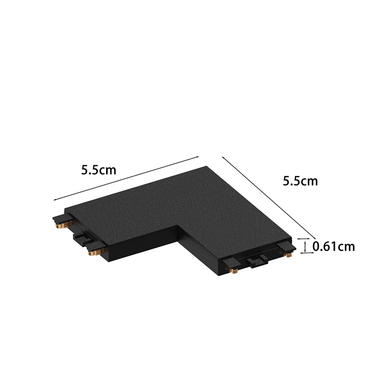 Emenda para Trilho Magnético Nordecor Kay L Teto Preto 55x55mm 6567