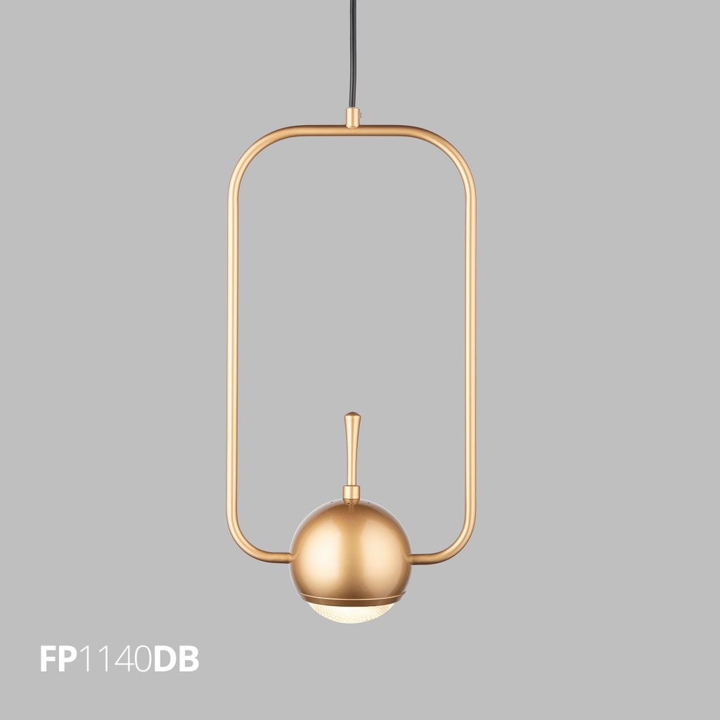 Pendente Flavo Anelli Metal Dourado Brilho e Difusor em Vidro 5 watts 3000K 400X200X100mm FP1140DB