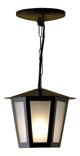 Pendente Ideal Colonial Sextavado Alumínio e Termoplástico 1L E27 340X190X190mm LA-1-C