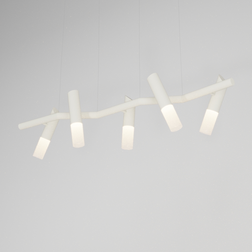 Pendente Golden Art Taq 5L Mini Dicróica 1300x320x320mm T2422-5PI (Designer Tadeu Omae)