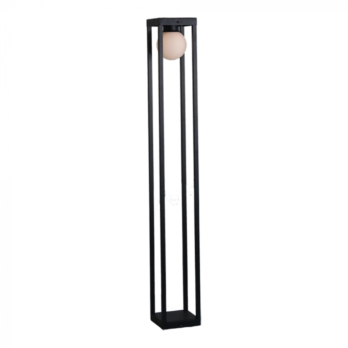 Poste Balizador Ideal Retangular Externo Alumínio e Vidro 1L G9 1000X130X130mm PA-420