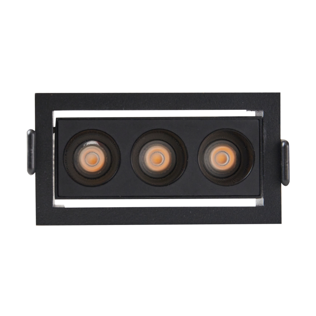 Embutido Nordecor Downlight Powerus Direcionável 3 Focos 6 watts Preto 3000K IRC90 38° Bivolt 100x44x52mm 6497