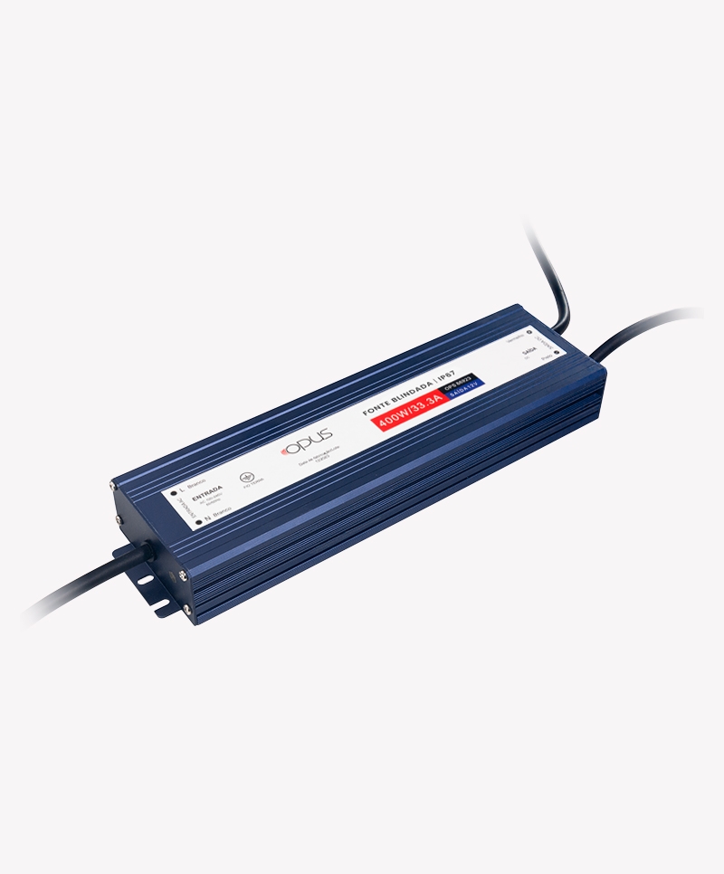 Fonte 12V Opus 400 Watts 33.3A IP67 Blindada 76x275x36mm OPS 86923