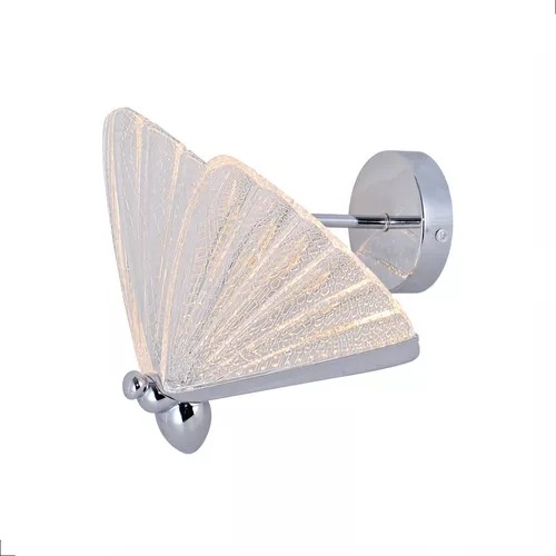 Arandela Sindora Borboleta Metal Cromado e Acrílico 6 watts 3000K 220x200mm Bivolt QB05198