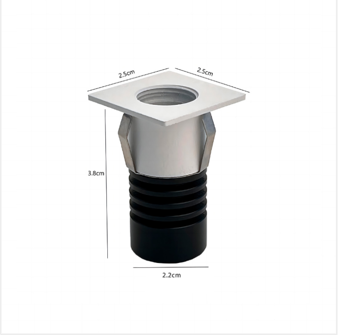 Mini Embutido Nordecor Auko Quadrado 1 watts 3000K 30° Branco 25x25x38mm IRC90 Bivolt 6530