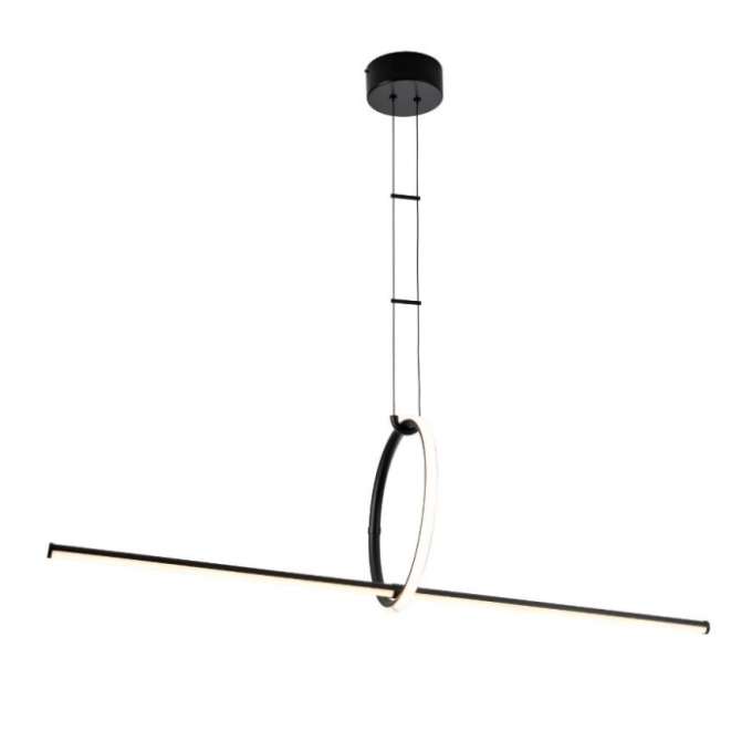 Pendente Flavo Equilibrio Metal Preto Fosco e Silicone 2x 8 watts 3000K 350X1200mm FP1620PF