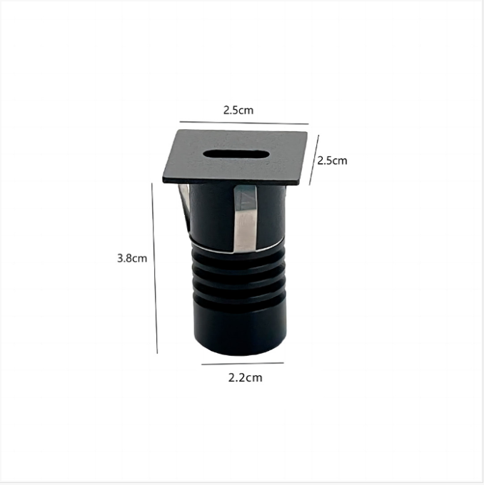 Mini Embutido Nordecor Domy Ini Quadrado 1 watts 3000K Preto IP20 IRC90 Bivolt 25x25x38mm 6523