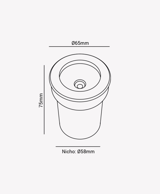 Embutido Solo Opus LED 3 watts 3000K 120° Inox IP65 Ø65mm OPS 87425