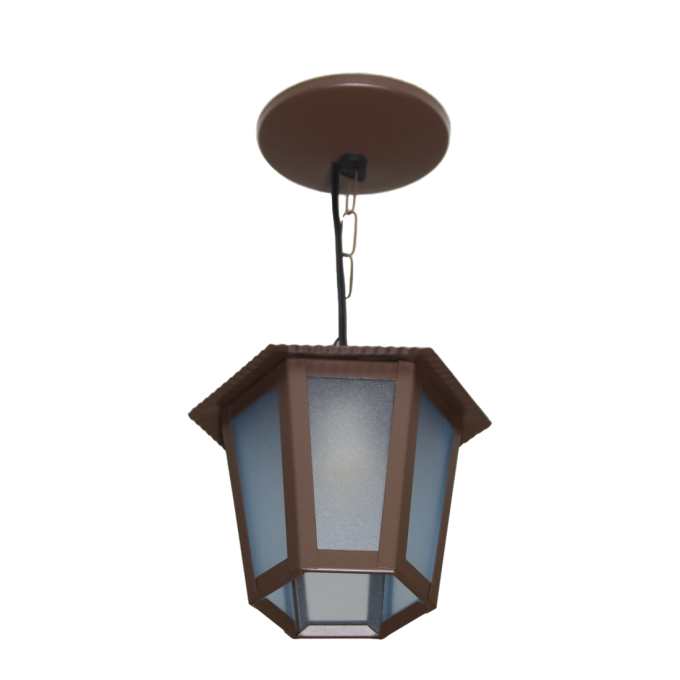 Pendente Ideal Colonial Sextavado Alumínio e Termoplástico 1L E27 340X190X190mm LA-1-C