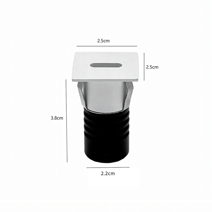 Mini Embutido Nordecor Domy Ini Quadrado 1 watts 3000K Branco IP20 IRC90 Bivolt 25x25x38mm 6522