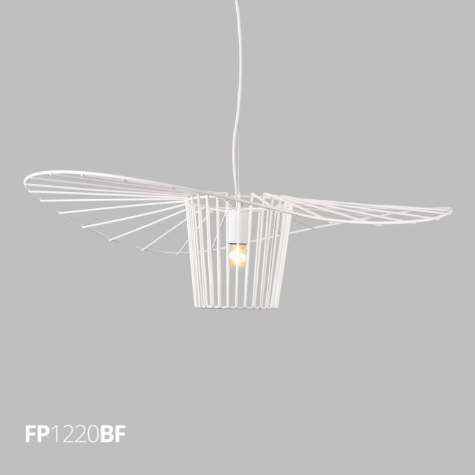 Pendente Flavo Filo Metal Branco Fosco 1L E27 Ø800X220mm FP1220BF