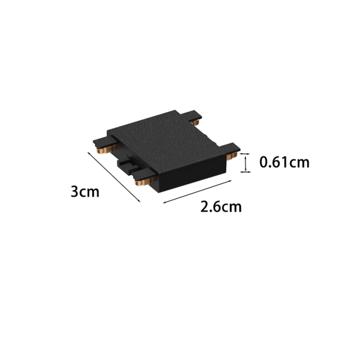 Emenda para Trilho Magnético Nordecor Kay Reto Preto 30x26mm 6566