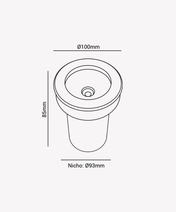 Embutido Solo Opus LED 7 watts 3000K 120° Inox IP65 Ø100mm OPS 87432