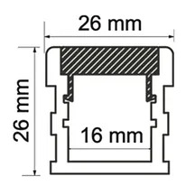 Perfil Embutir Alpertone Terra 26x24mm (Barra 3 metros) 205A3T / 205B3T / 205P3T