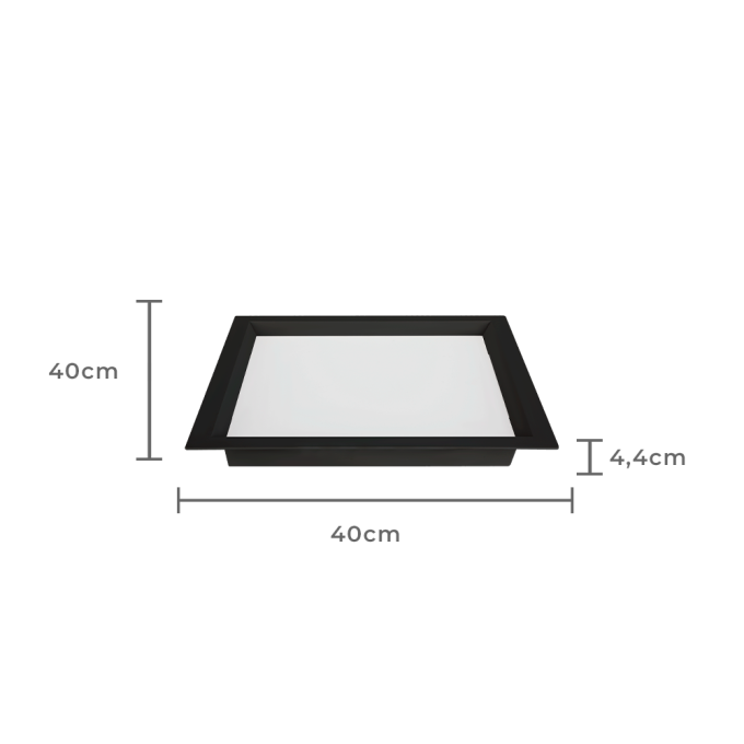 Painel Embutido Quadrado Nordecor Kais 36 watts 6500K Preto Bivolt 400x400mm 4266