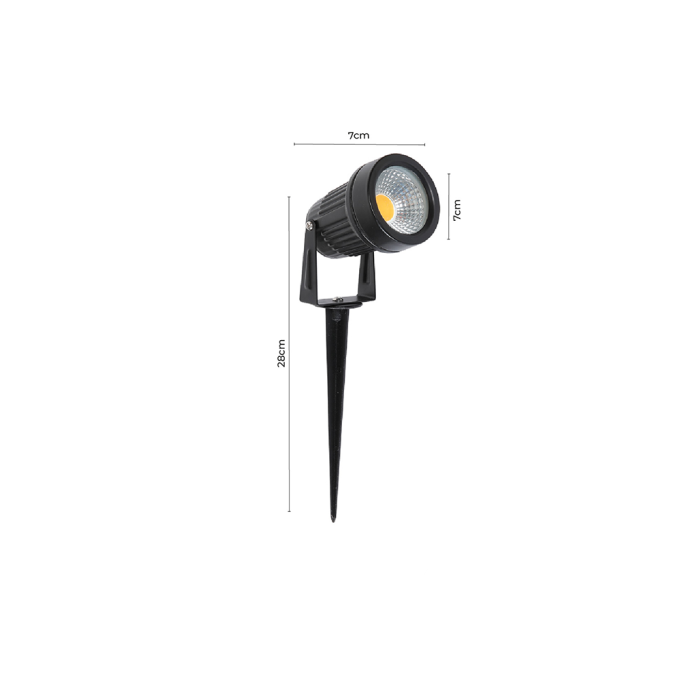 Espeto de Jardim Nordecor Hager 7 watts 3000K 36° IP65 Preto Ø70x280mm 6139