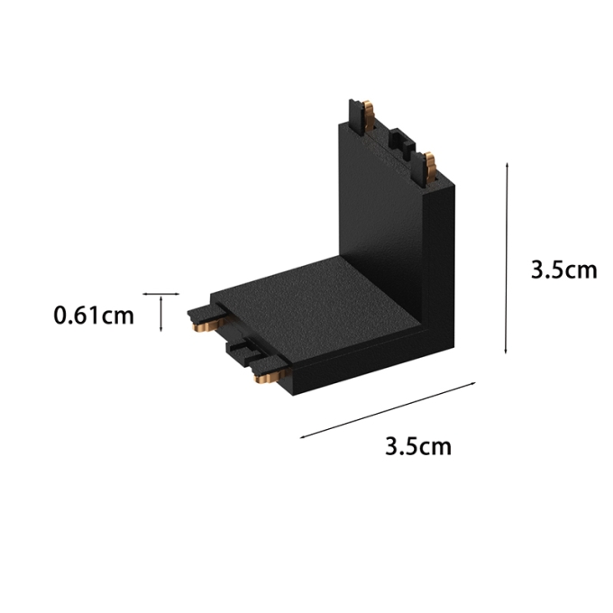 Emenda Trilho Magnético Nordecor Kay L Parete 48V Preto 35x35mm 6570