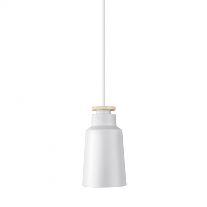 Pendente Flavo Disegno Branco Madeira Clara 1L E27 Ø160X284mm FP1030BT