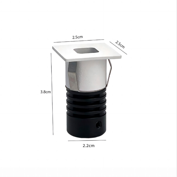 Mini Embutido Nordecor Domy Nam Quadrado 1 watts 3000K Branco IRC90 Bivolt 25x25x38mm 6526