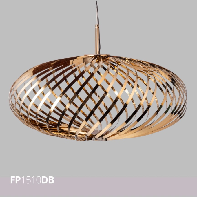 Pendente Flavo Filo Articulável Metal Dourado Brilho 5 watts 3000K Ø600X370mm FP1510DB