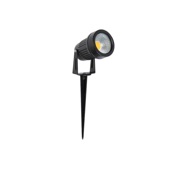 Espeto de Jardim Nordecor Hager 7 watts 3000K 36° IP65 Preto Ø70x280mm 6139